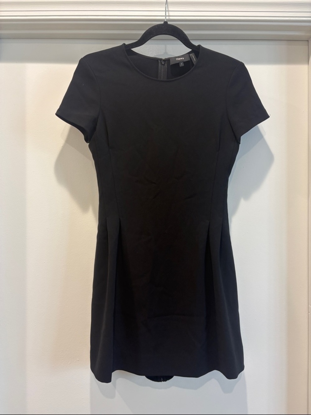 Theory Black Short-Sleeve Mini Dress